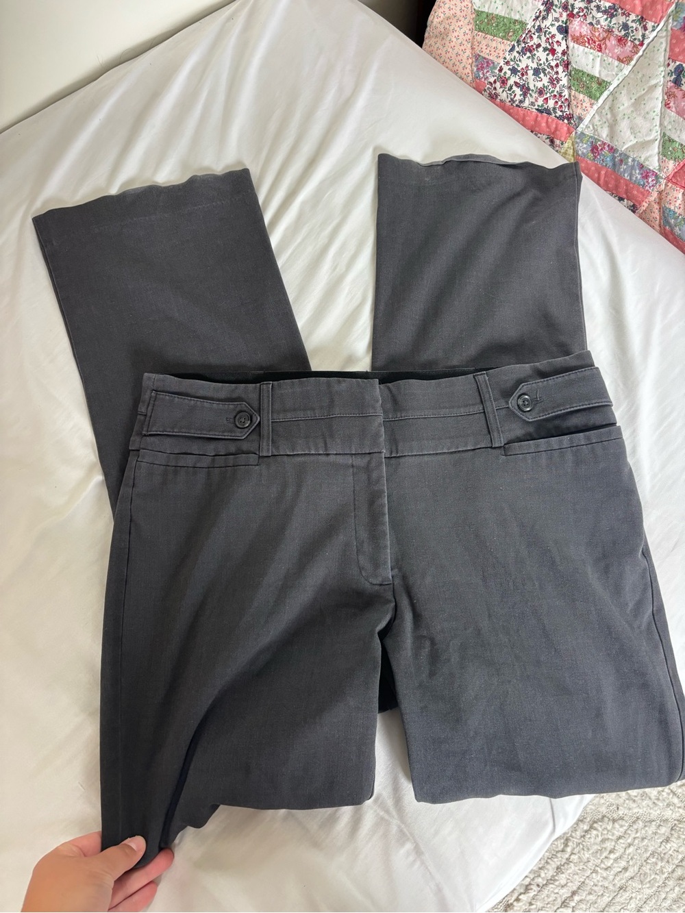 Gray early 2000s straight leg office siren y2k Pants